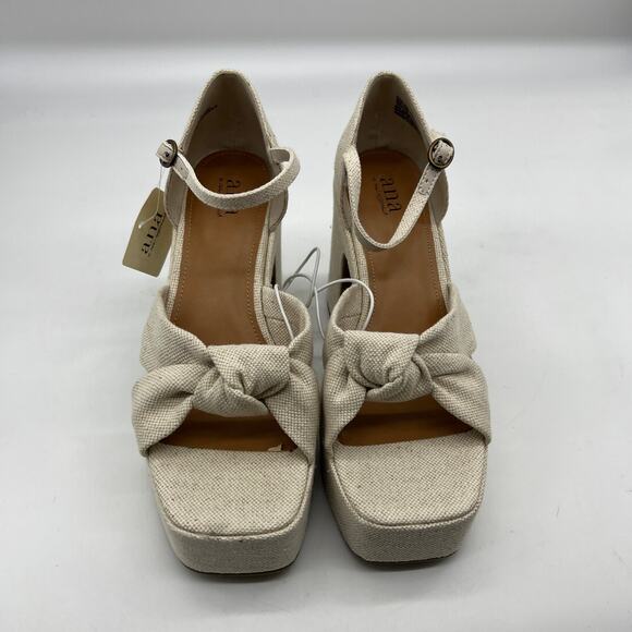 a.n.a Womens Holland Heeled Sandals Cream Platform Size 8.5M - Picture 3 of 13